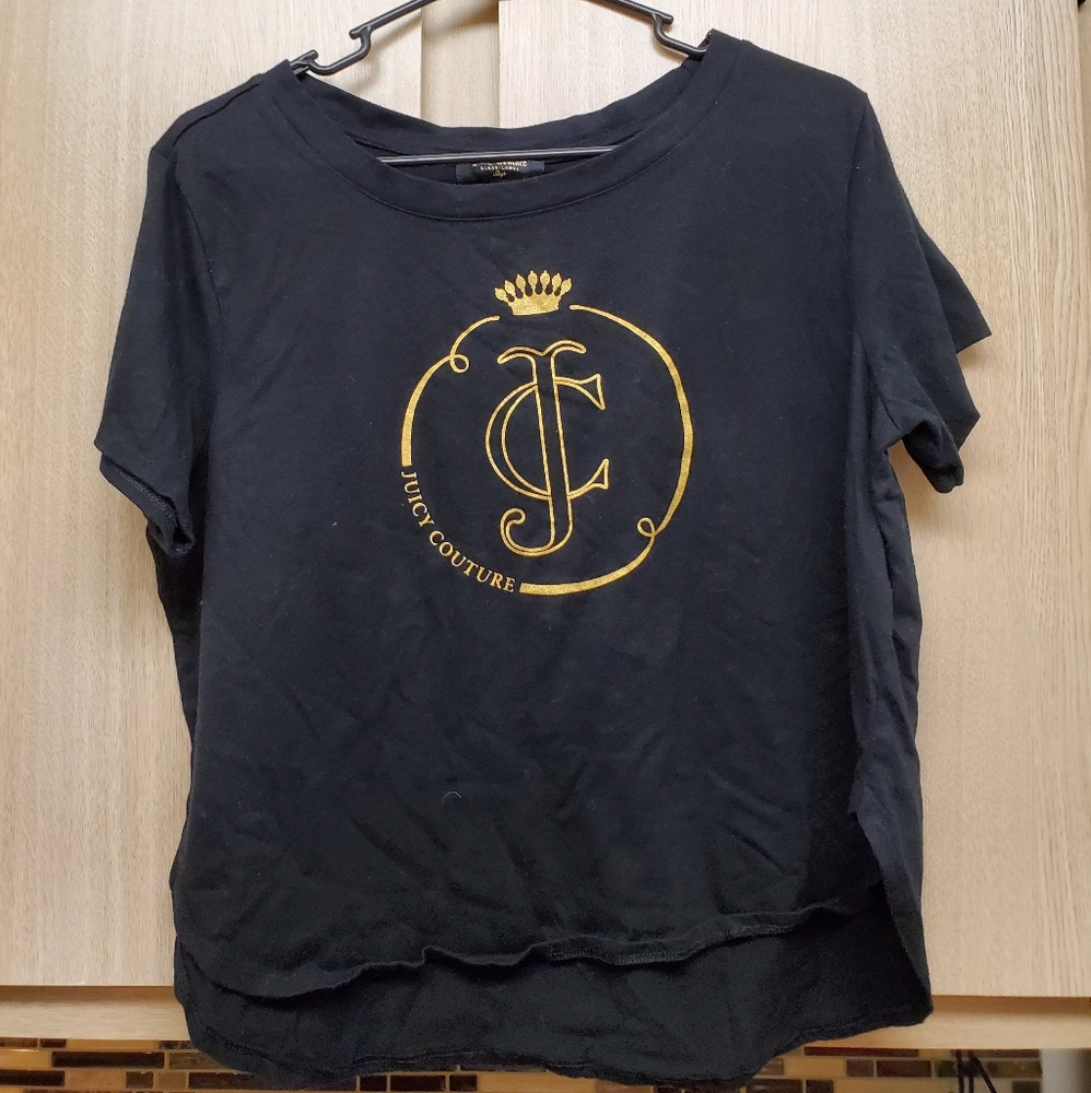 Juicy Couture Crop Top Black and Gold